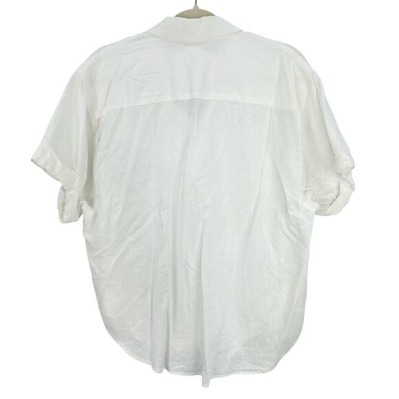 Babaton Hepburn Linen Shirt Short Sleeve Button Down Size Small - Picture 6 of 9
